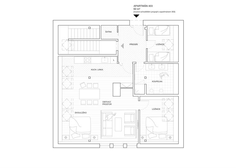 Půdorysy apartmánů